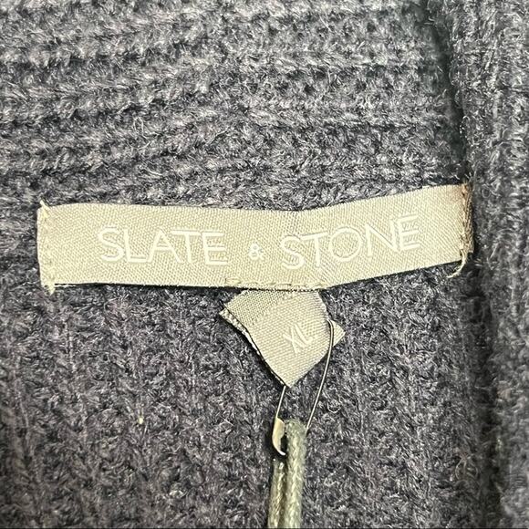 NWT Slate & Stone Arthur Navy Shawl Collar Knit Wool Blend Cardigan Size XLarge - Picture 8 of 11